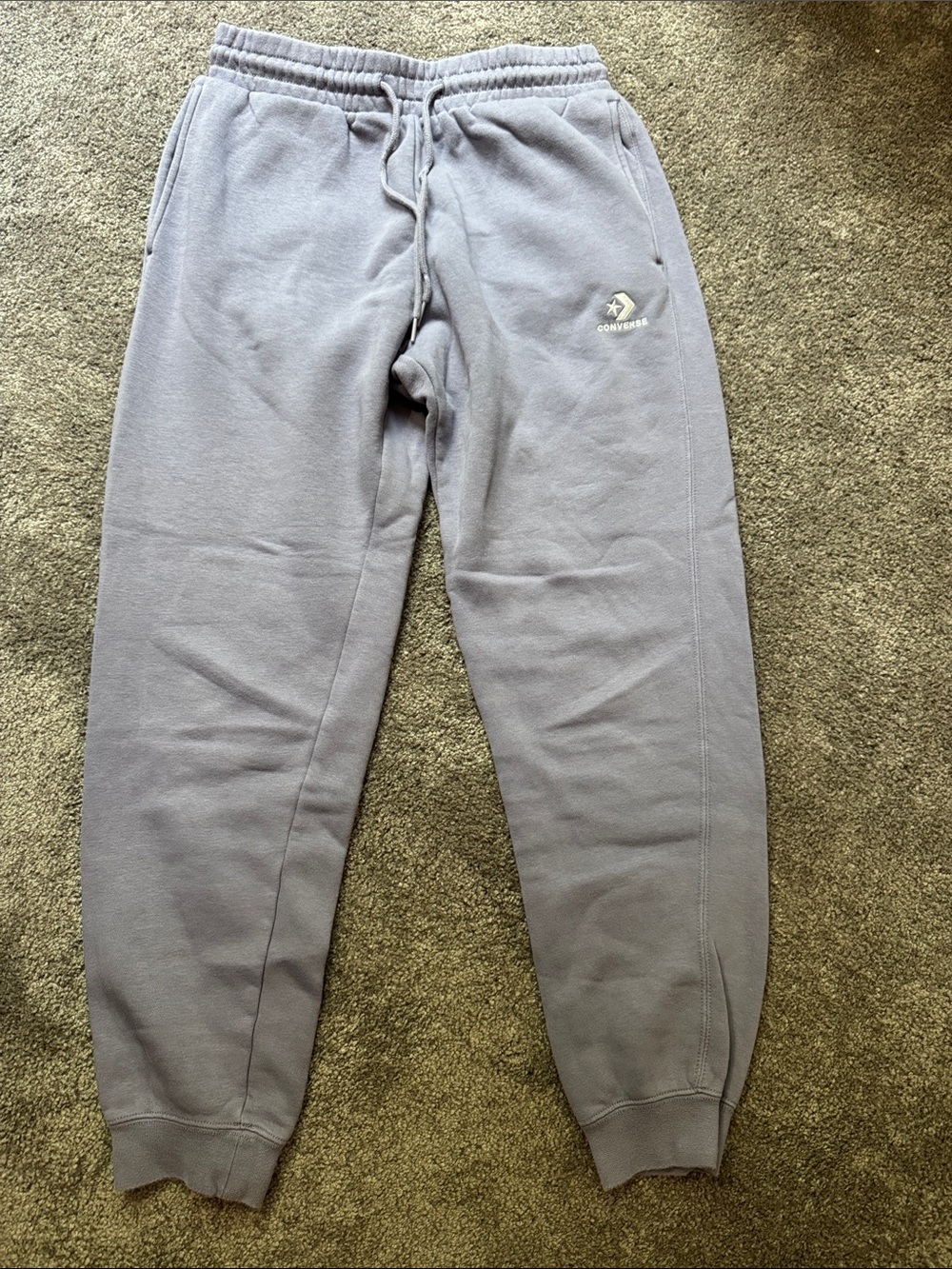 Converse Lavender color Jogger Sweatpants with Drawstring Sz S 27” inseam
